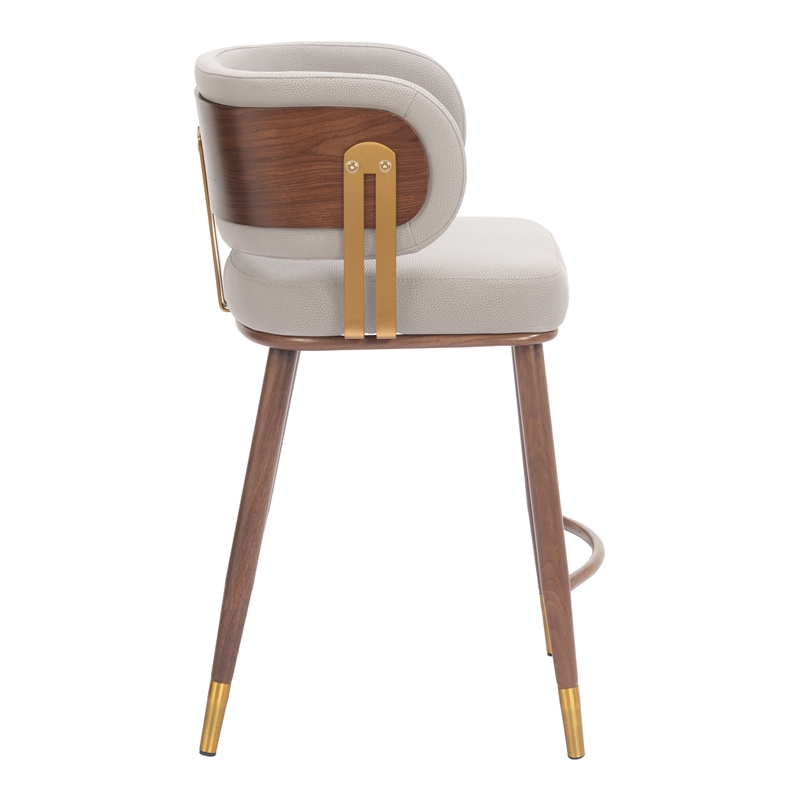 Brew Counter Stool Beige & Walnut