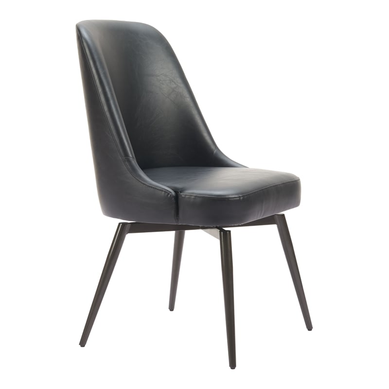 Keppel Swivel Dining Chair (Set of 2) Black