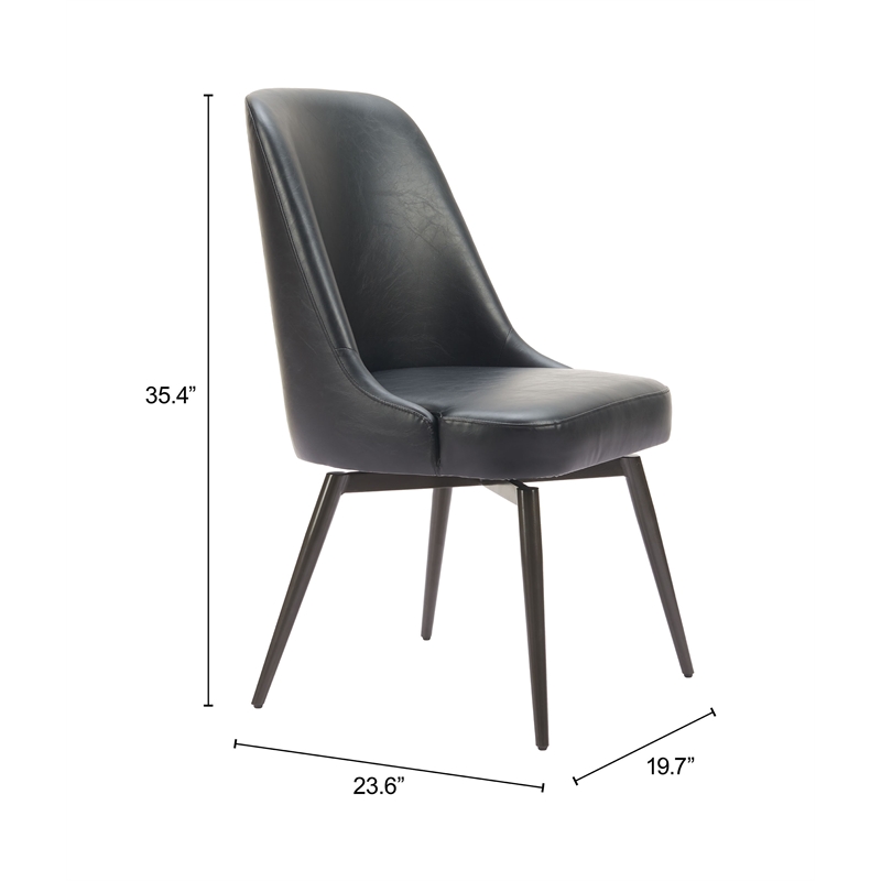 Keppel Swivel Dining Chair (Set of 2) Black