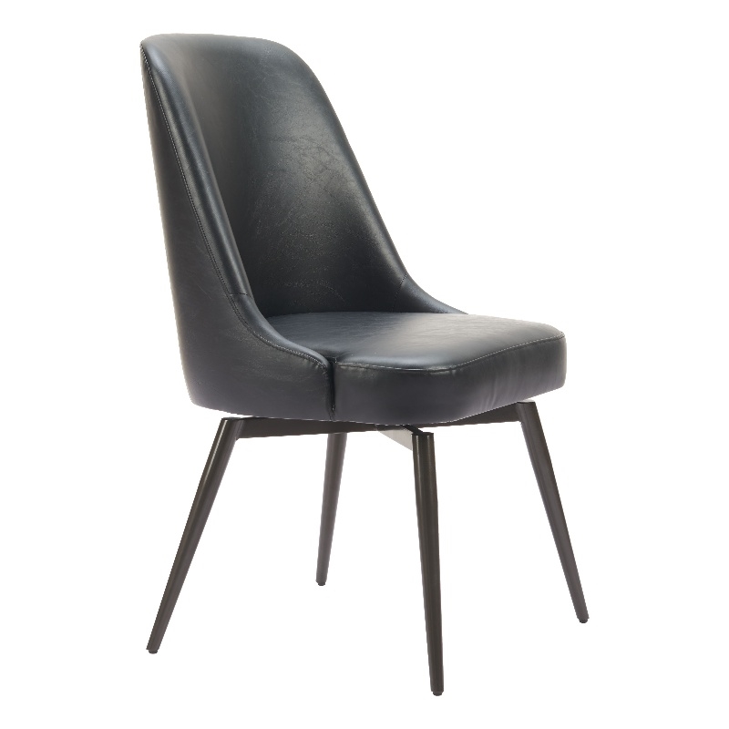 Keppel Swivel Dining Chair (Set of 2) Black