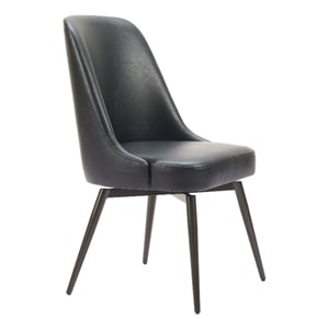 Keppel Swivel Dining Chair (Set of 2) Black