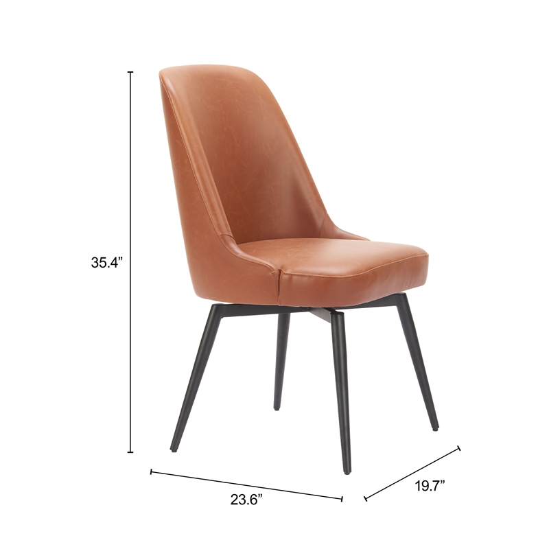 Keppel Swivel Dining Chair (Set of 2) Brown