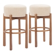 Nade Barstool (Set of 2) Beige & Walnut