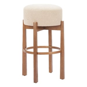 Nade Barstool (Set of 2) Beige & Walnut