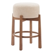 Nade Counter Stool (Set of 2) Beige & Walnut