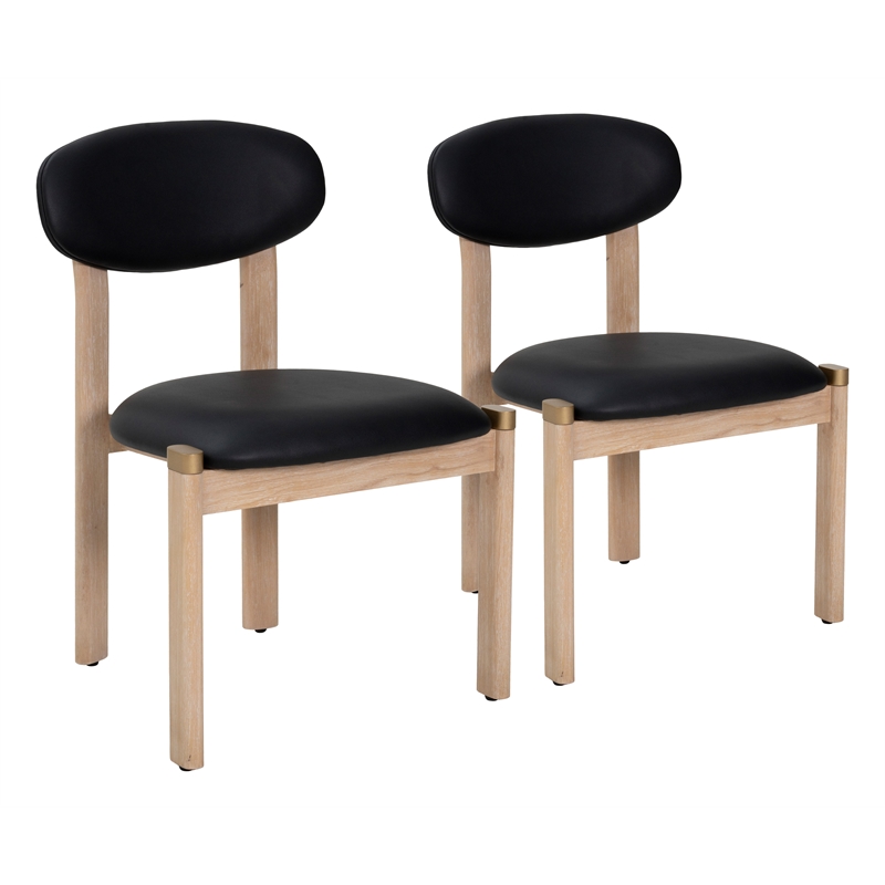 Rilou Dining Chair (Set of 2) Black & Natural