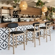 ZUO Rilou Bar Stool in Black & Natural (Set of 2)