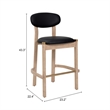 ZUO Rilou Bar Stool in Black & Natural (Set of 2)