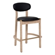 ZUO Rilou Bar Stool in Black & Natural (Set of 2)
