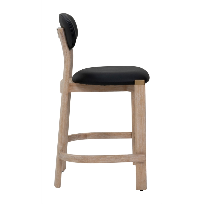 Rilou Counter Stool (Set of 2) Black & Natural