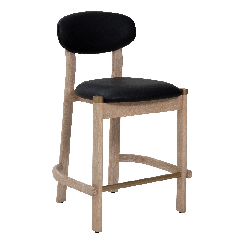 Rilou Counter Stool (Set of 2) Black & Natural
