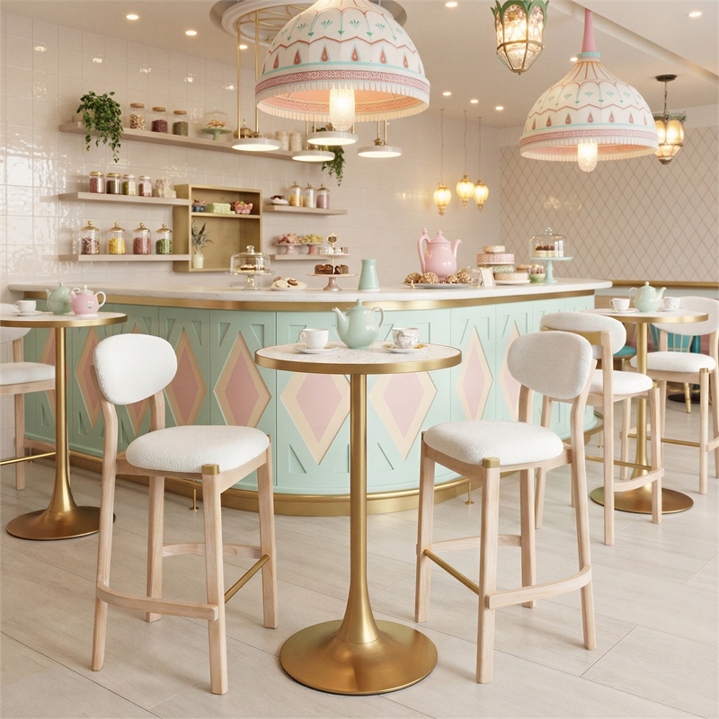 ZUO Rilou Bar Stool in White & Natural (Set of 2)