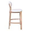 ZUO Rilou Bar Stool in White & Natural (Set of 2)