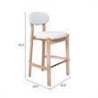 ZUO Rilou Bar Stool in White & Natural (Set of 2)