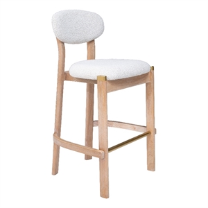 Rilou Barstool (Set of 2) White & Natural