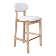 ZUO Rilou Bar Stool in White & Natural (Set of 2)