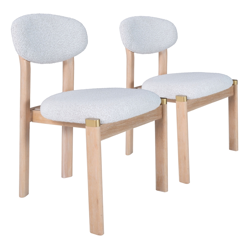 Rilou Dining Chair (Set of 2) White & Natural
