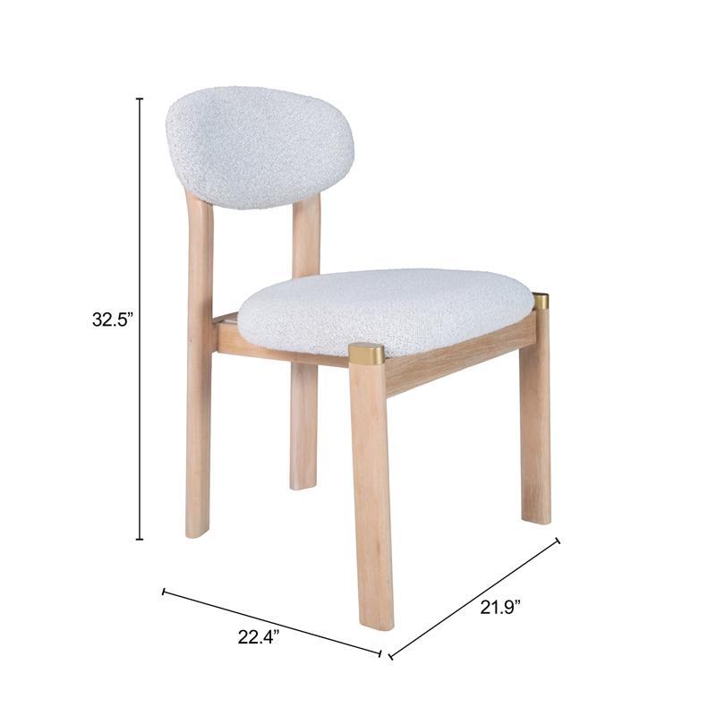 Rilou Dining Chair (Set of 2) White & Natural