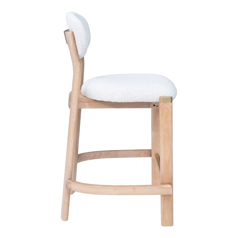Rilou Counter Stool (Set of 2) White & Natural