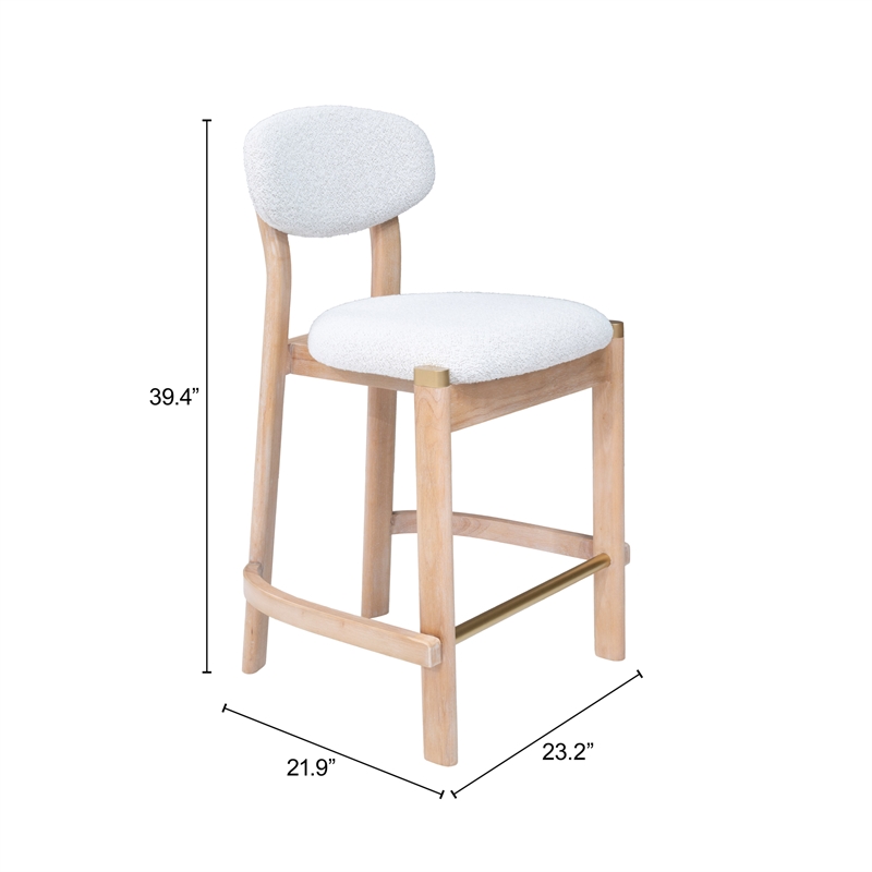 Rilou Counter Stool (Set of 2) White & Natural