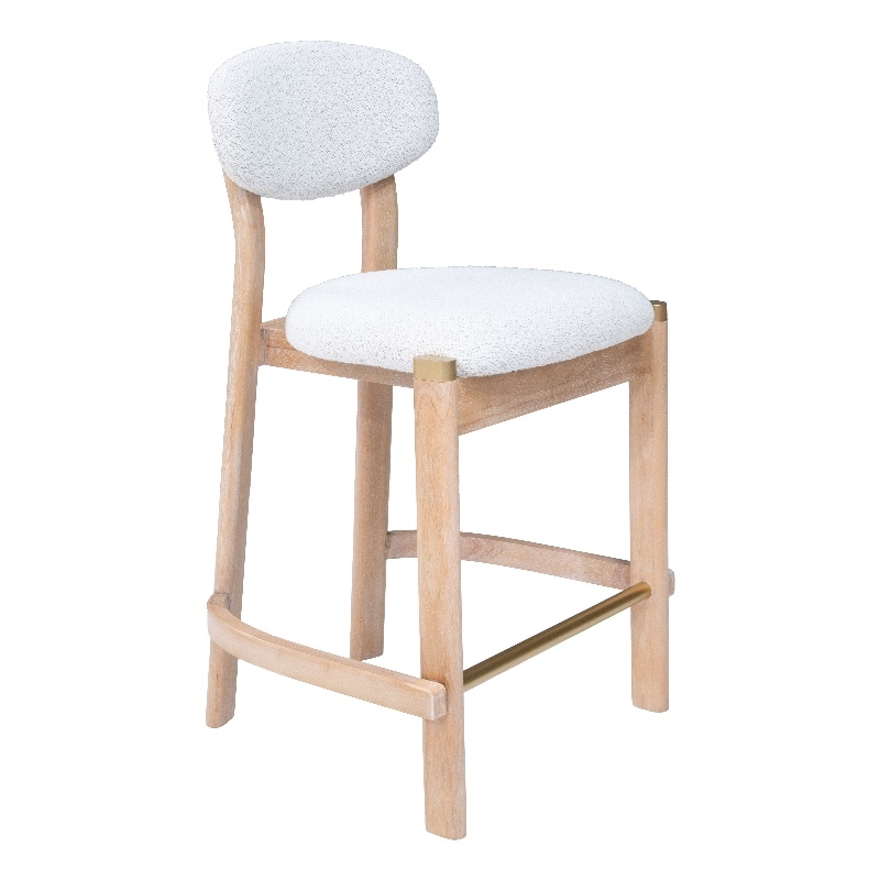 Rilou Counter Stool (Set of 2) White & Natural