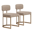 Velar Dining Chair (Set of 2) Beige & Bronze