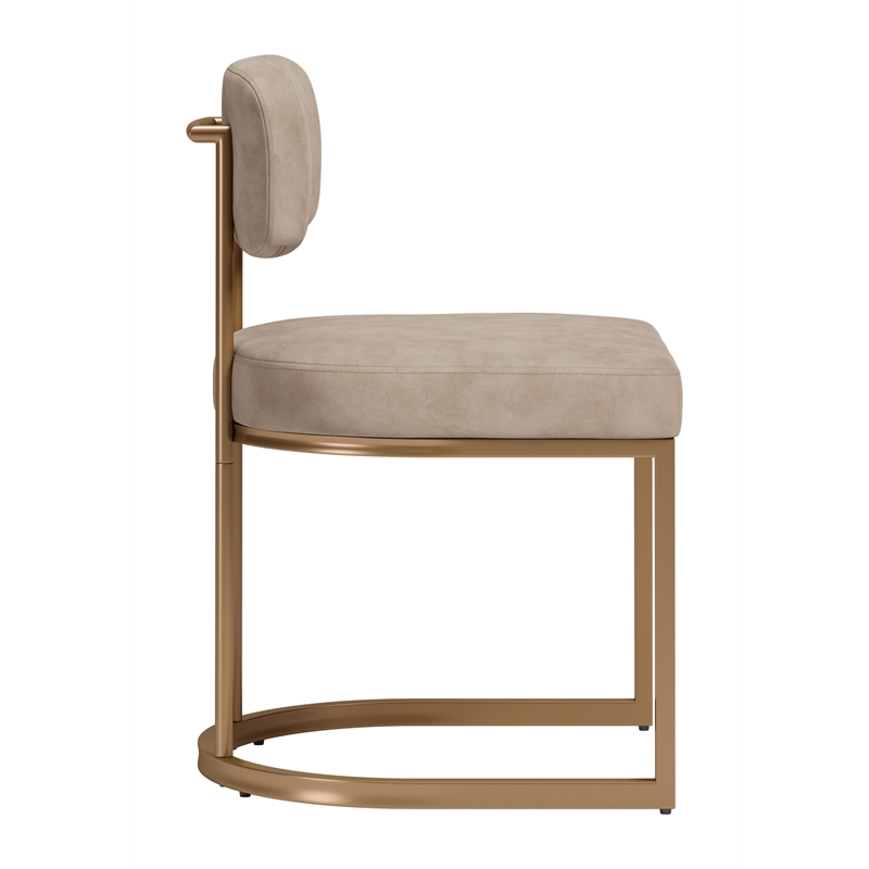 Velar Dining Chair (Set of 2) Beige & Bronze