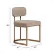 Velar Dining Chair (Set of 2) Beige & Bronze