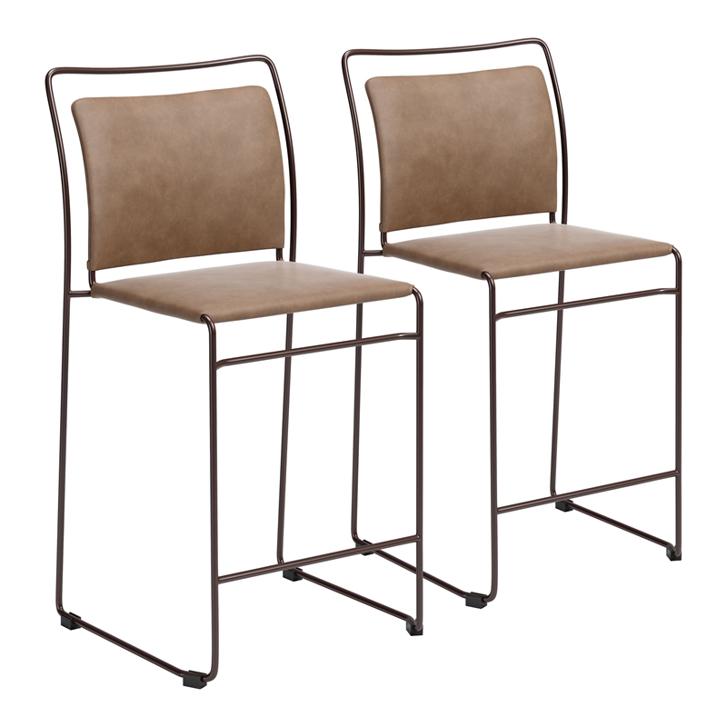 Verbena Counter Stool (Set of 2) Brown