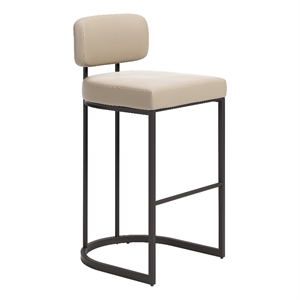 Velar Barstool (Set of 2) Beige & Gray
