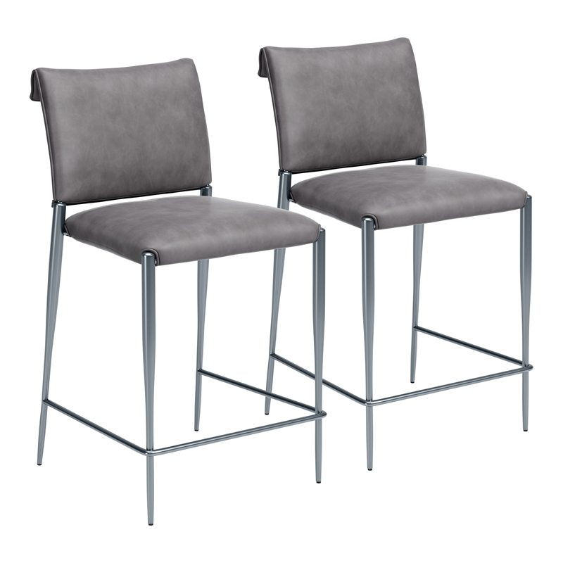 Freesia Counter Stool (Set of 2) Charcoal Gray