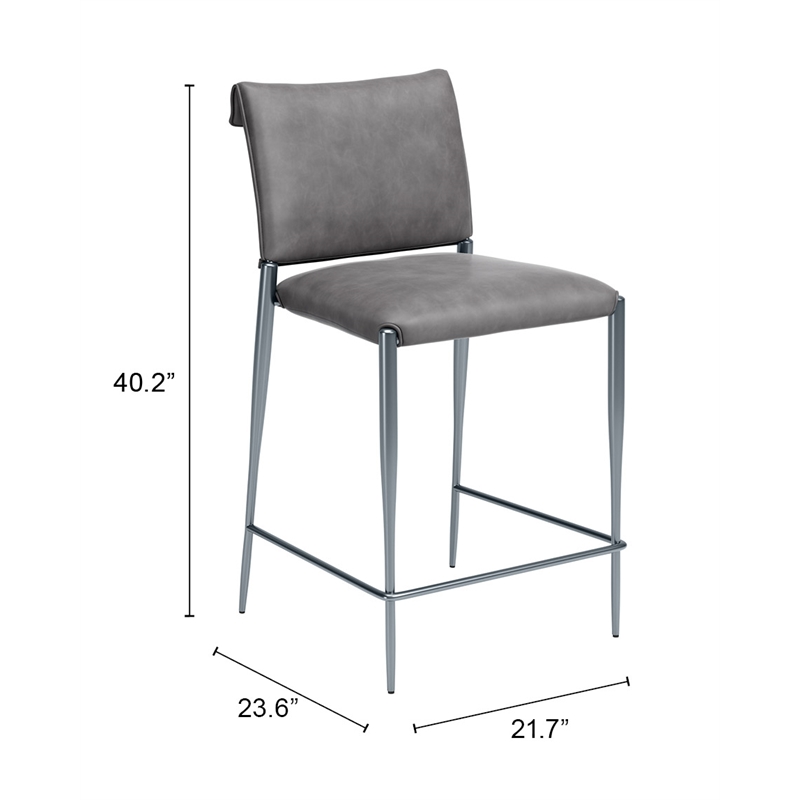 Freesia Counter Stool (Set of 2) Charcoal Gray
