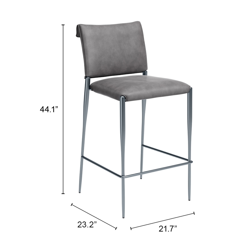 Freesia Barstool (Set of 2) Charcoal Gray