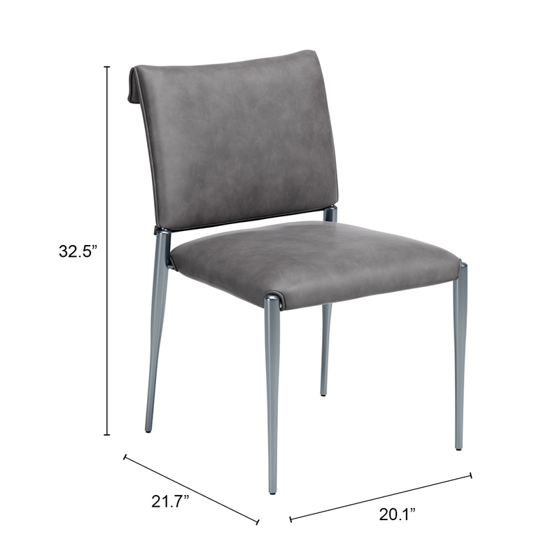 Freesia Dining Chair (Set of 2) Charcoal Gray
