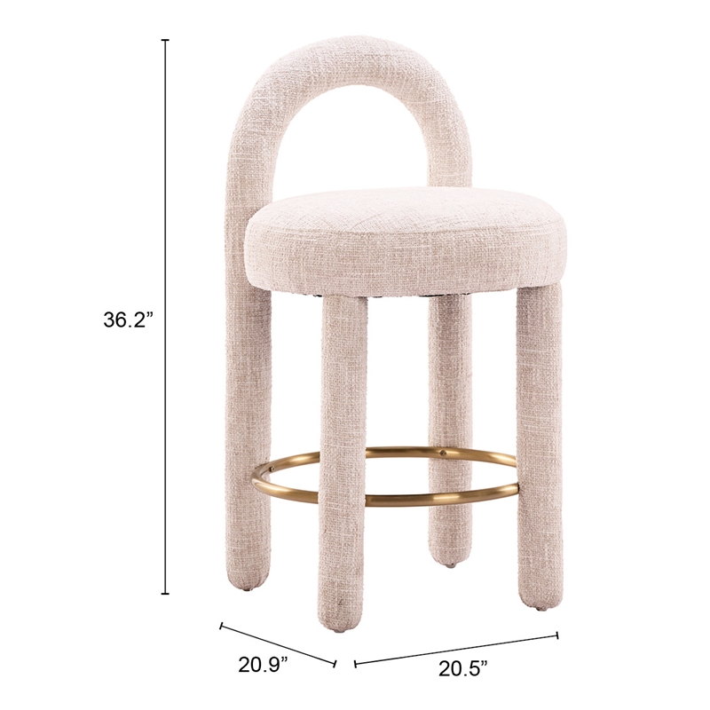 Curco Counter Stool (Set of 2) Beige