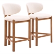 Rosetta Counter Stool (Set of 2) Beige & Walnut