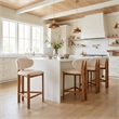 Rosetta Counter Stool (Set of 2) Beige & Walnut