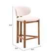 Rosetta Counter Stool (Set of 2) Beige & Walnut