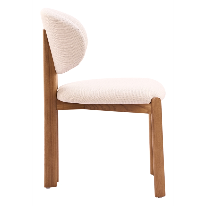 Rosetta Dining Chair (Set of 2) Beige & Walnut