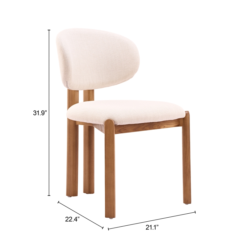 Rosetta Dining Chair (Set of 2) Beige & Walnut