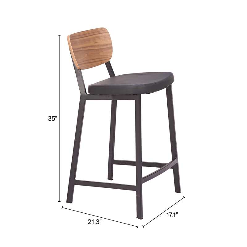 Ardenne Counter Stool (Set of 2) Black & Brown