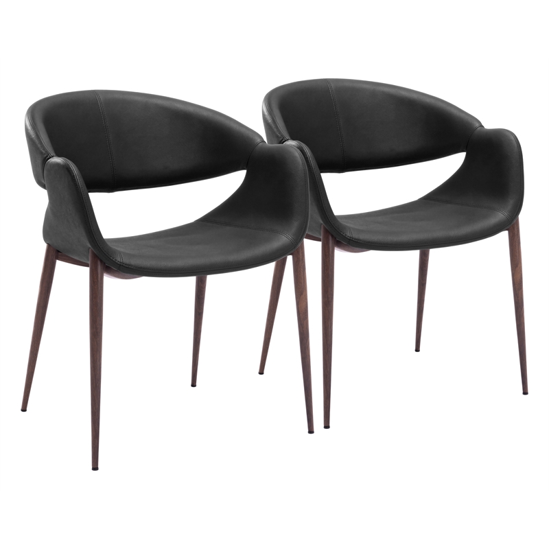 Limay Dining Chair (Set of 2) Black & Walnut