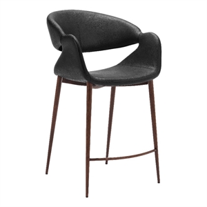 Limay Counter Stool Black & Walnut