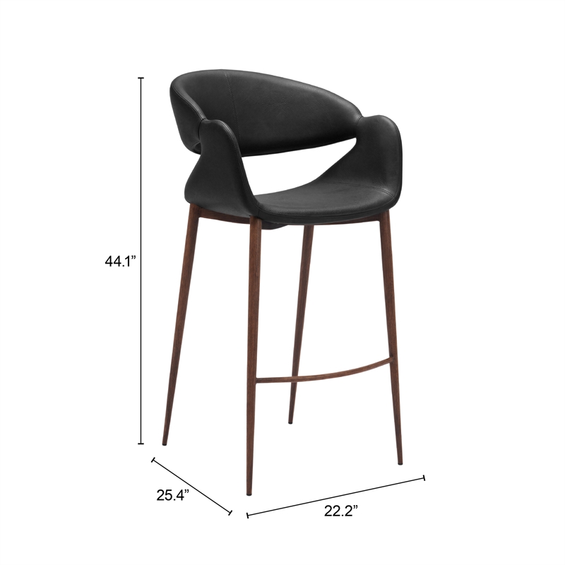 Limay Barstool Black & Walnut