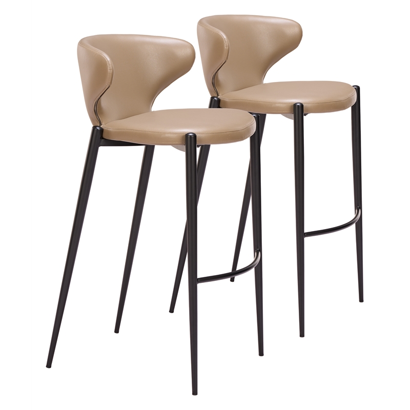 Lino Barstool (Set of 2) Taupe