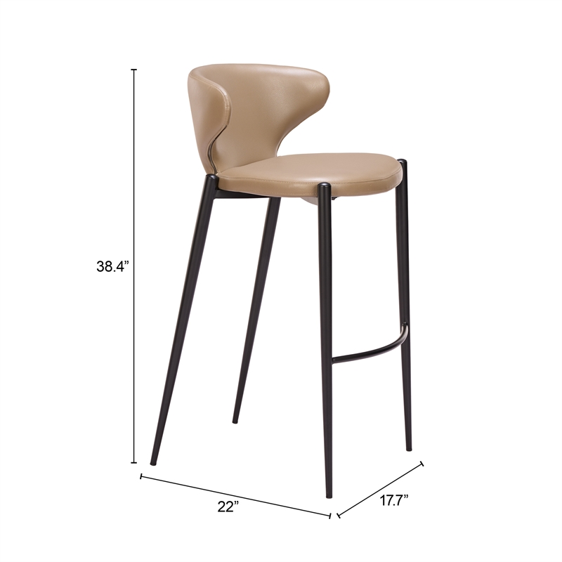 Lino Barstool (Set of 2) Taupe