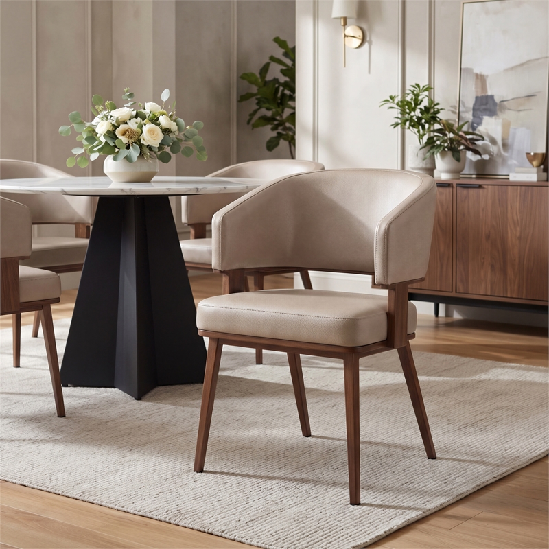 Poise Dining Chair Brown & Walnut