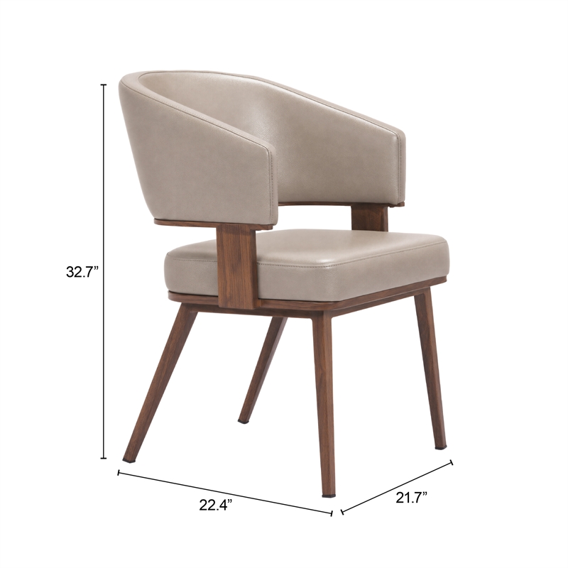 Poise Dining Chair Brown & Walnut