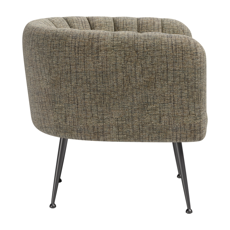 Deco Accent Chair Green Tweed