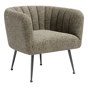 Deco Accent Chair Green Tweed